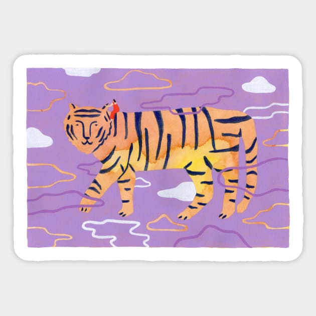 Le Tigre Sticker by HeloBirdie